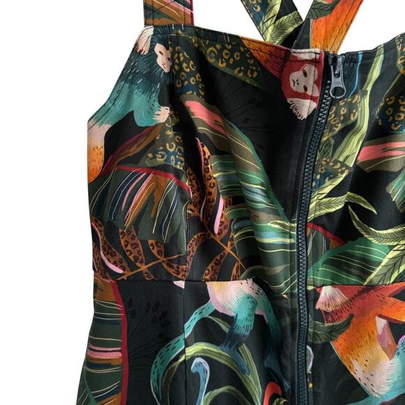 Farm Rio x Anthropologie Monkeys Cropped Jumpsuit Size PXL - Picture 6 of 10